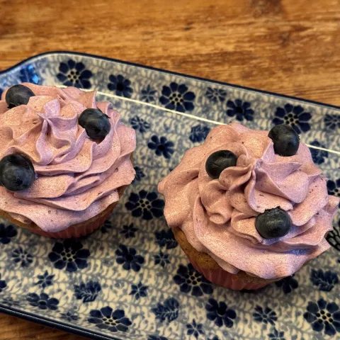 Blauwe bessen Cupcake boven