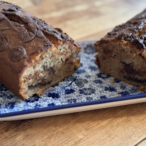 Bananenbrood doorsnede