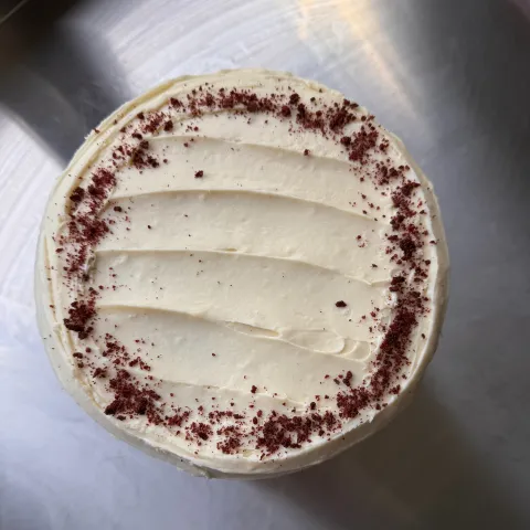 Red Velvet taart boven